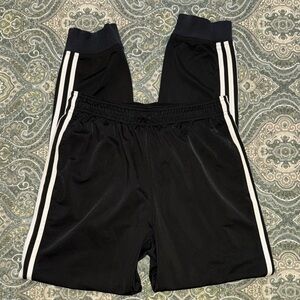 Adidas Men’s Athletic Track Pants Joggers Black White Side Stripes Size Medium